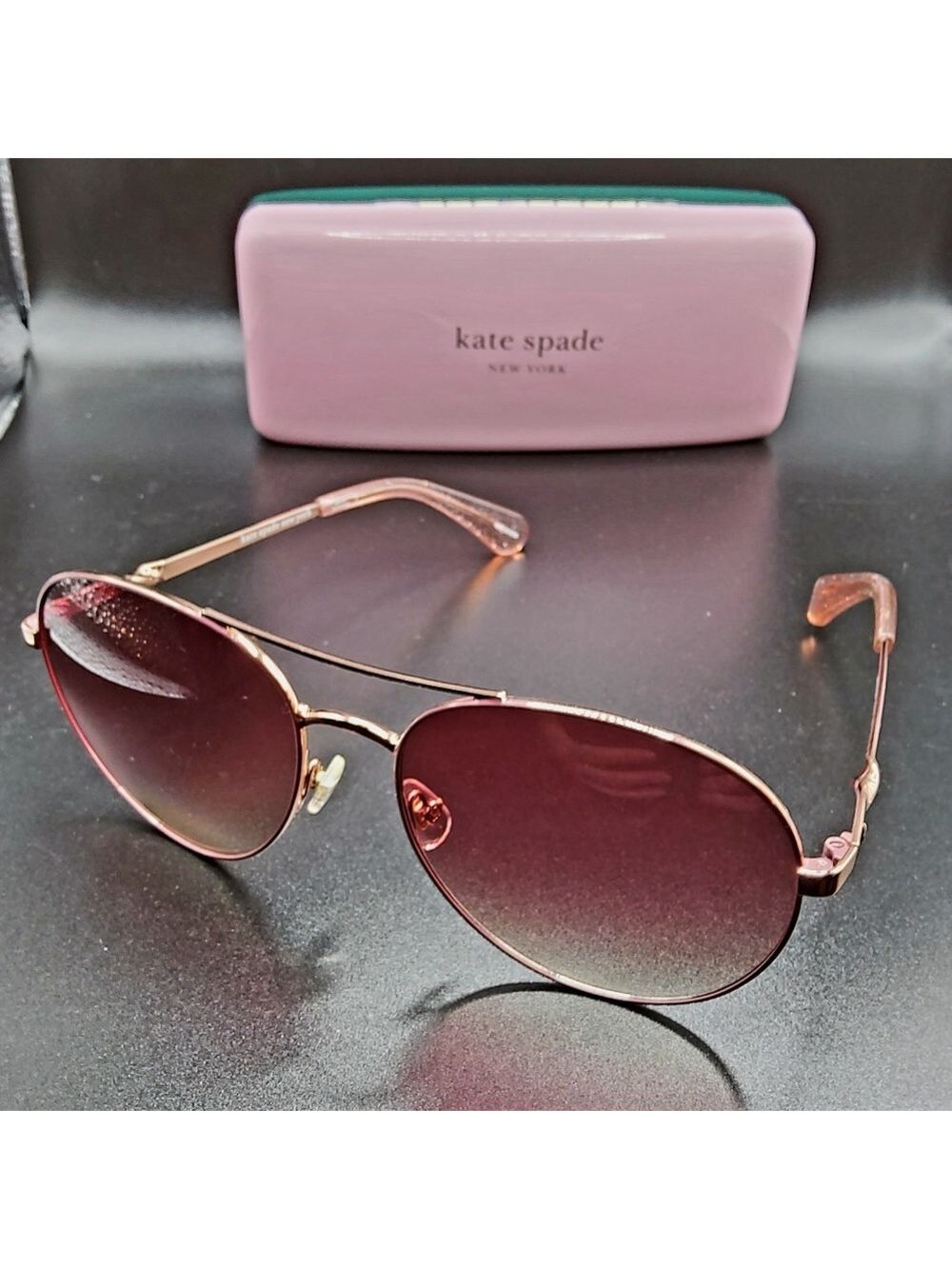 Kate Spade Aviator Sunglasses 58MM Joshelle Rose Gold - Picture 7 of 8